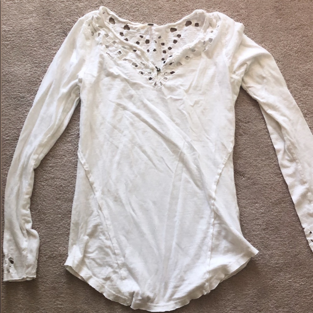 Free People White, Crocheted tunic